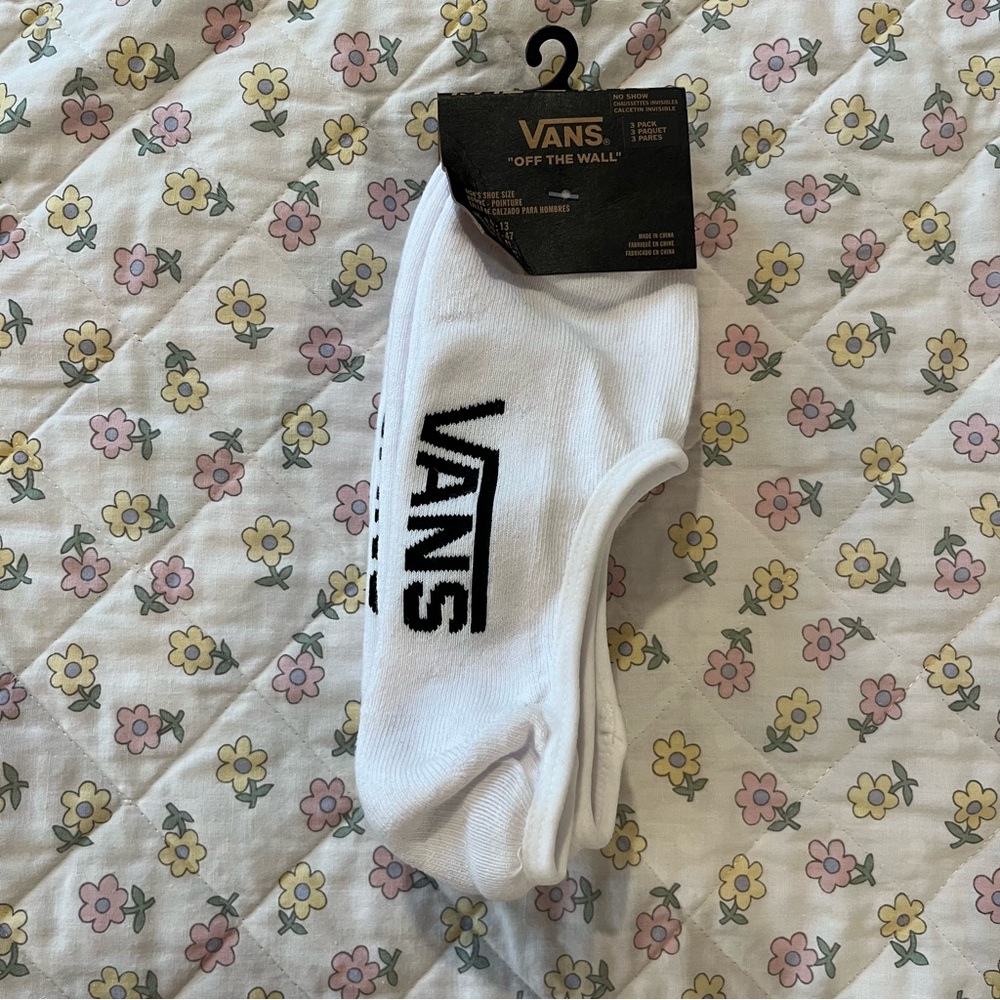 Vans White No Show Socks
